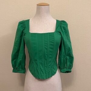 Jason Wu Vibrant Green Corset Top Size XS